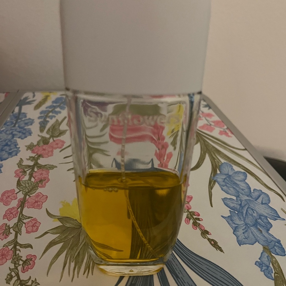 Sunflowers Fragrance Bottle with White Cap LESS THAN HALF FULL